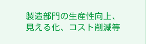 製造部門の生産性向上、見える化、コスト削減等